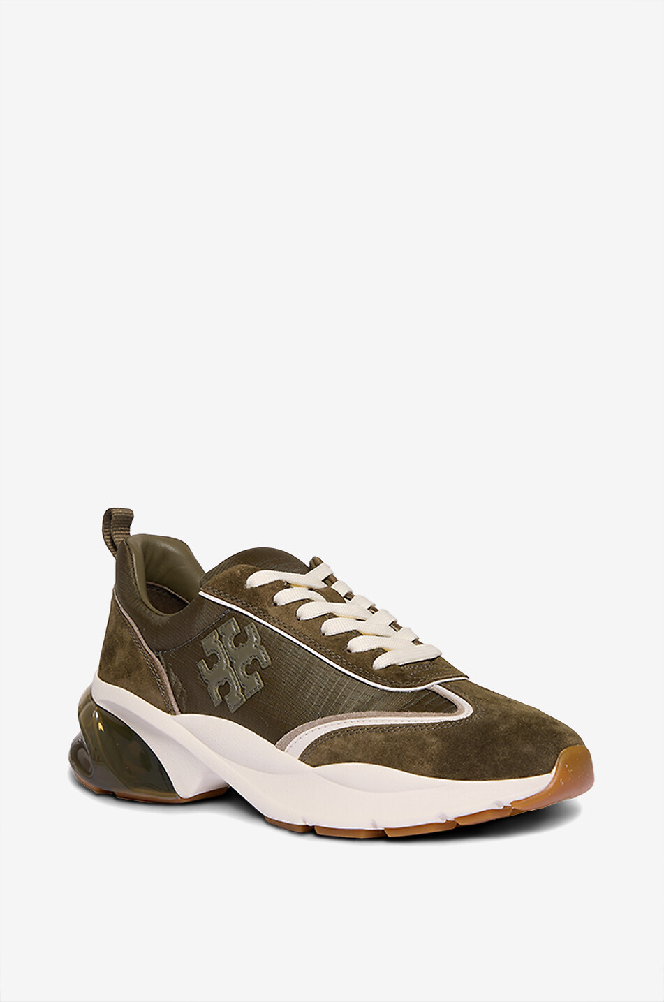 TORY BURCH Niedrige Schnürsneakers und Sticklogo Good Luck Bubble Damen DUNKELGRÜN 1