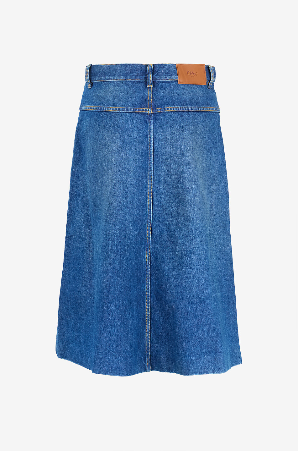 【ALAIA直営店】JUPE ASYMETRIQUE EN DENIM DE LAINE Triangle asymmetric denim miniskirt in blue - Alaia | Mytheresa