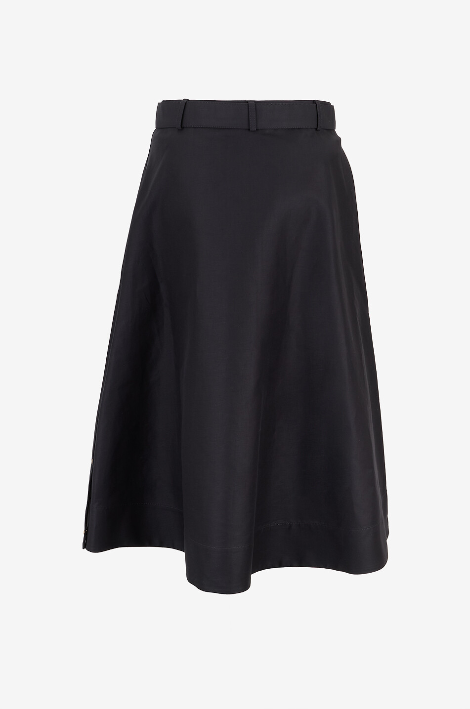 MONCLER Flared cotton midi skirt with side snaps Women BLACK 2