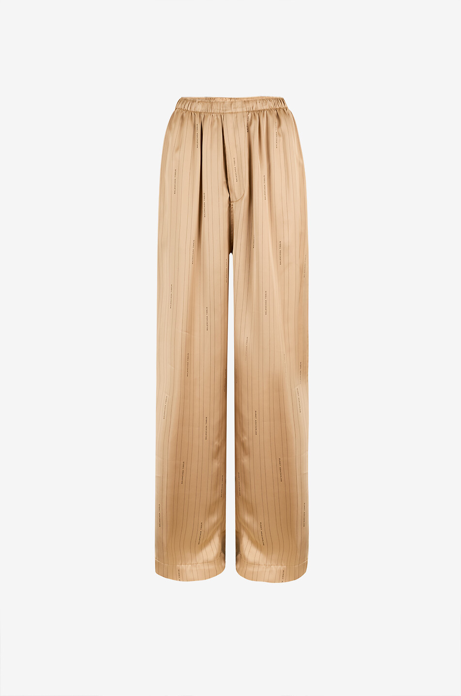 Pantalon large en satin rayé imprimé logo Pyjama