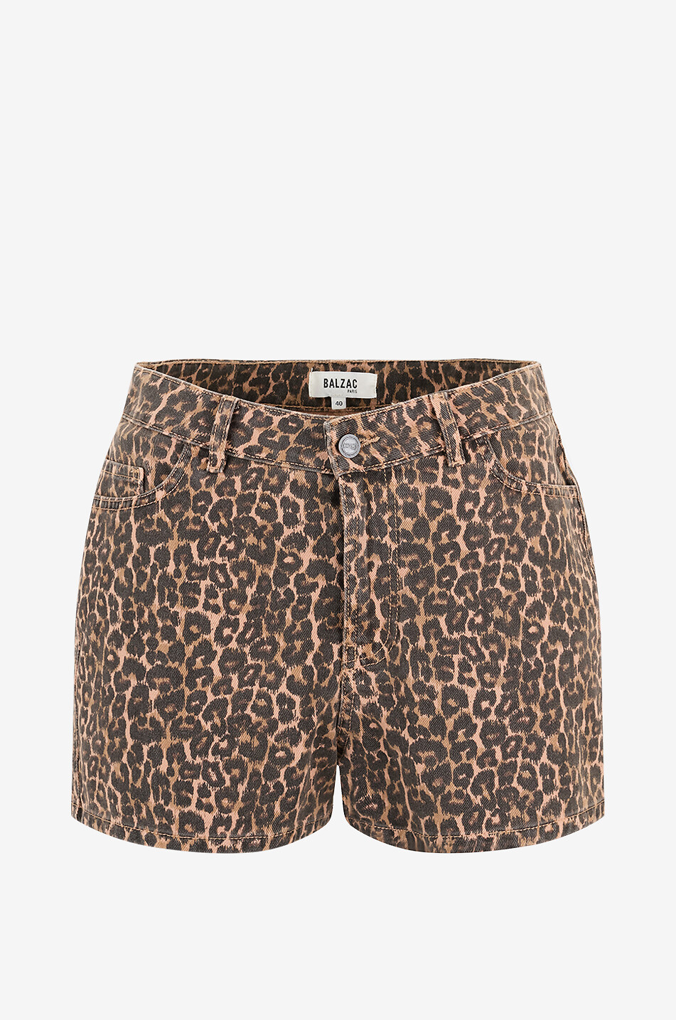 BALZAC PARIS Bio-Denim-Shorts mit Leopardenprint Triomphe Damen Braun 1