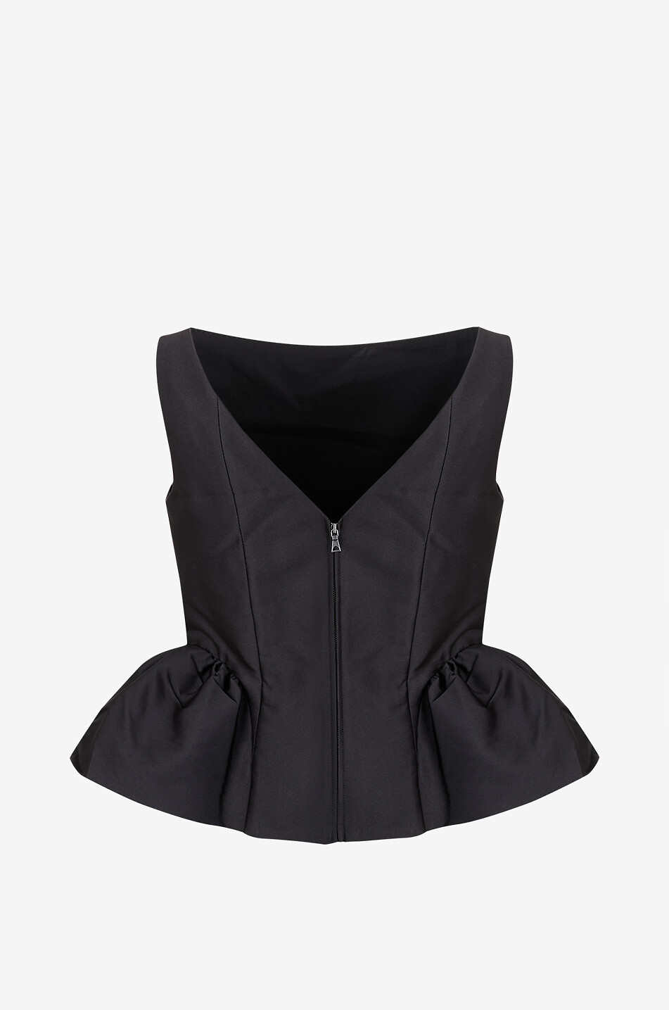 ROLAND MOURET Top à basque en taffetas de soie Femme NOIR 2