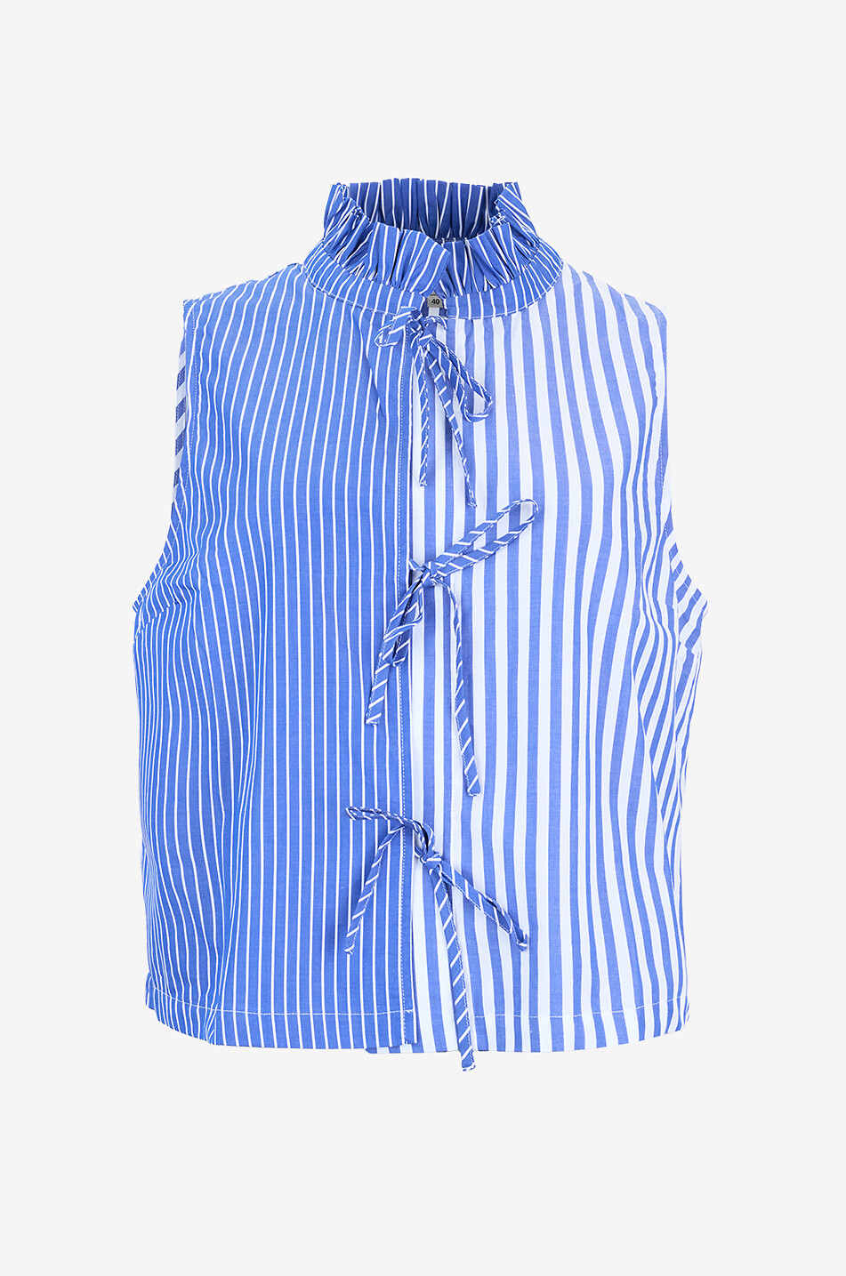 Gestreiftes Popeline-Top zum Knoten Gersende Patchwork
