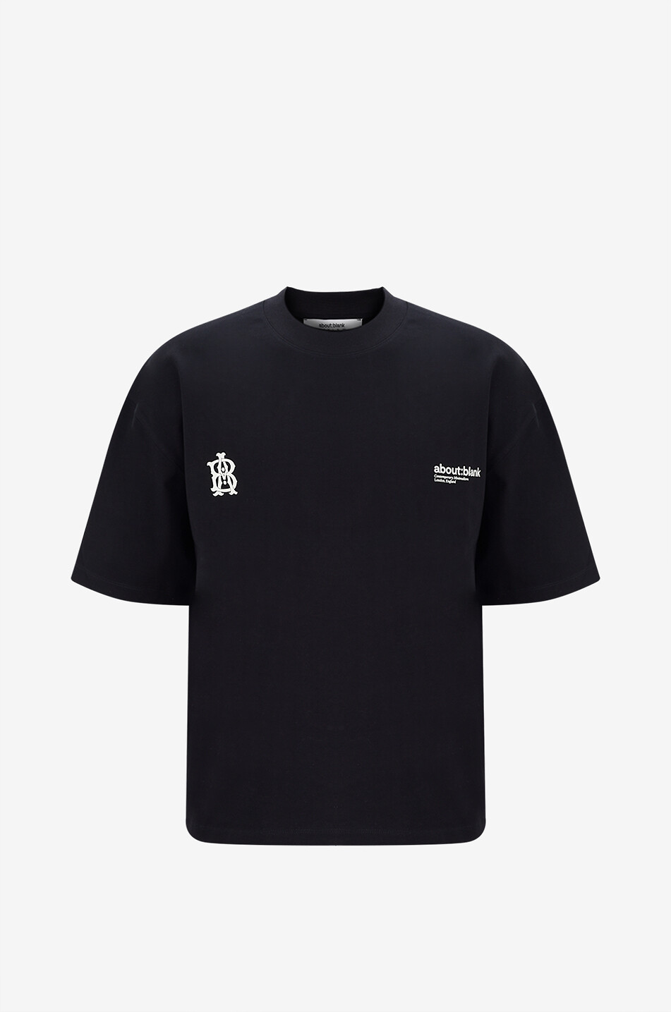 Dual Logo heavy jersey boxy T-shirt ABOUT:BLANK BLACK Bongénie - Main Image