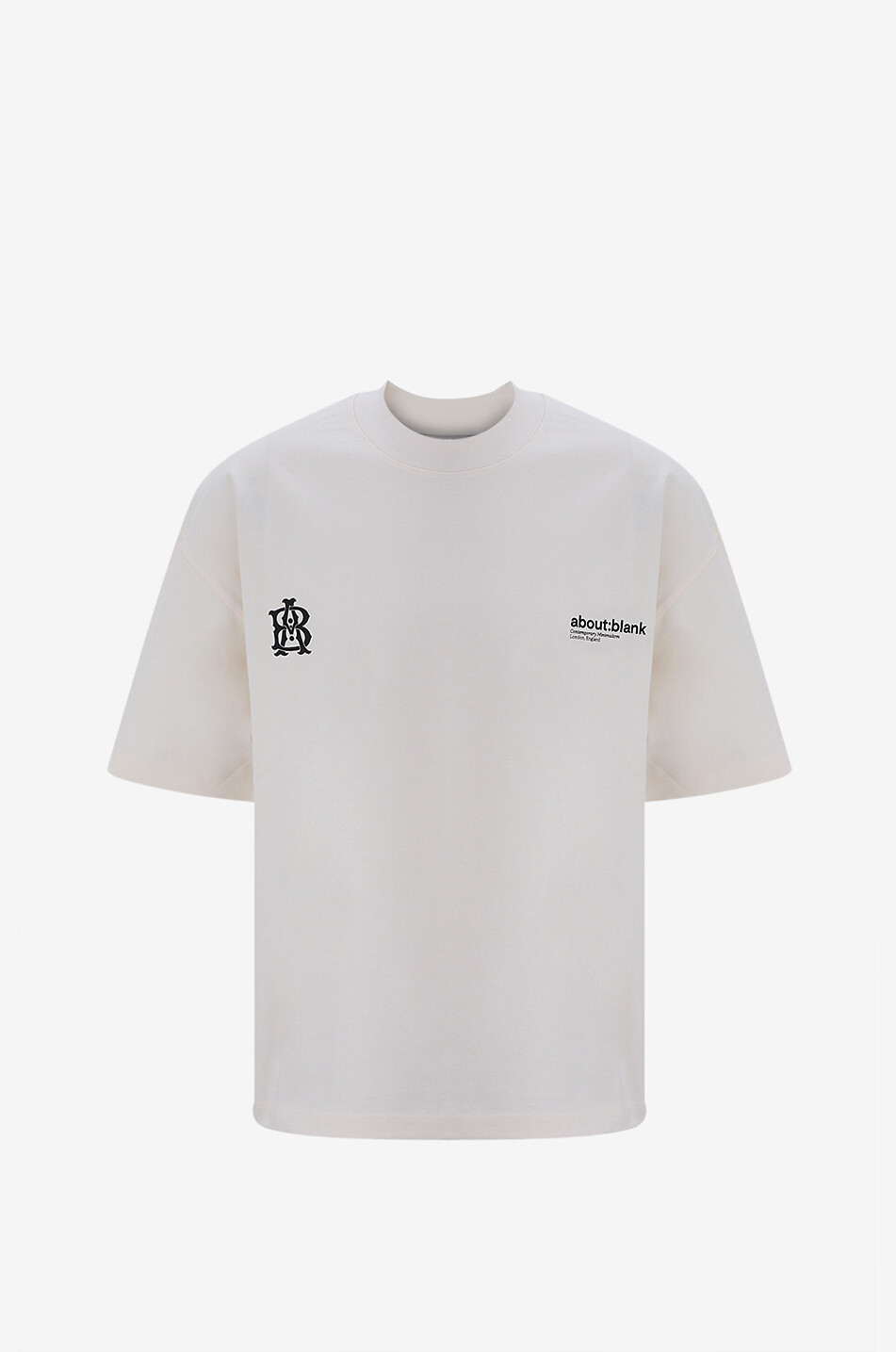 ABOUT:BLANK Dual Logo heavy jersey boxy T-shirt Men BEIGE 1