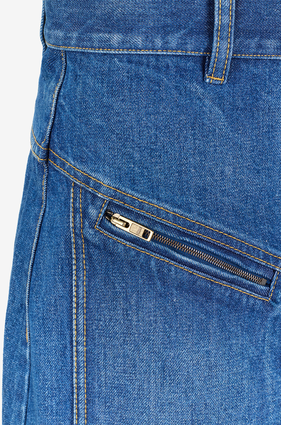 【ALAIA直営店】JUPE ASYMETRIQUE EN DENIM DE LAINE ALAÏA BLUE DENIM SPIRAL SKIRT |ALAÏA US