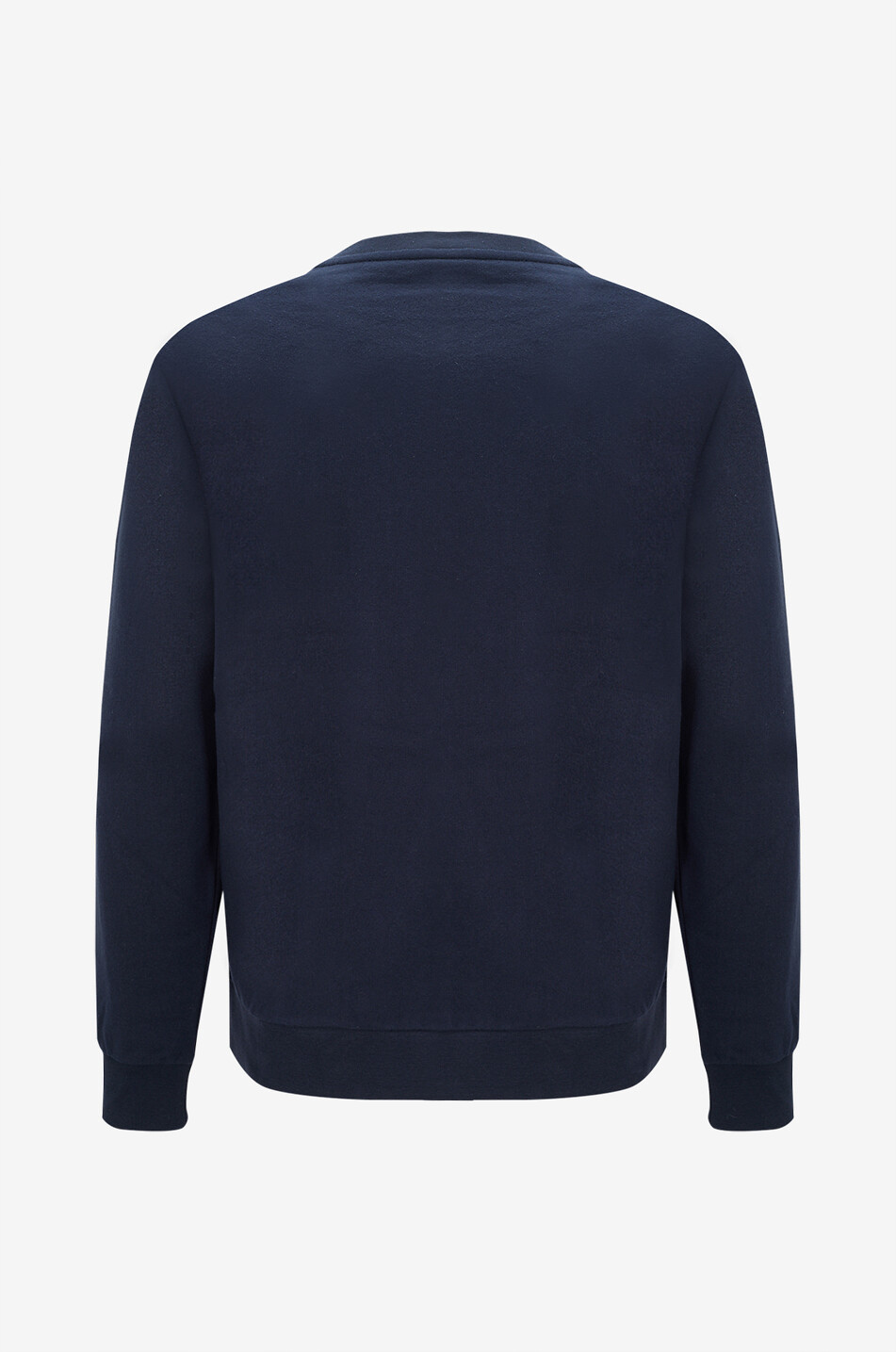 MONCLER Sweat-shirt à col rond et poche plaquée en cuir M Homme BLEU FONCE 2