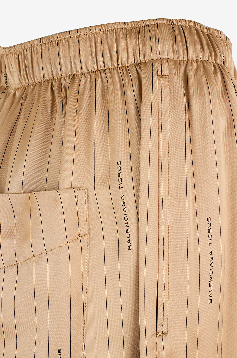 Pantalon large en satin rayé imprimé logo Pyjama
