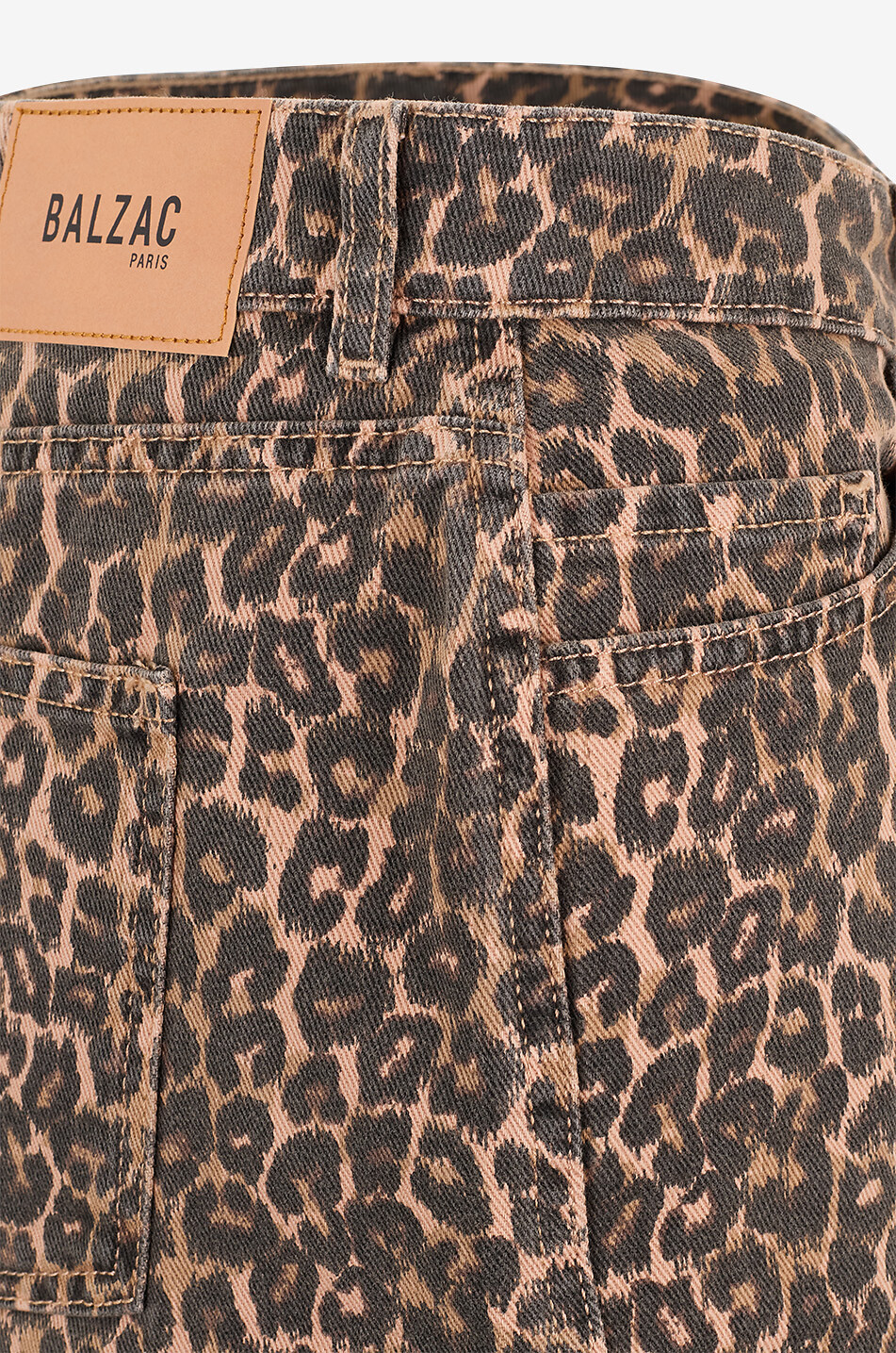BALZAC PARIS Bio-Denim-Shorts mit Leopardenprint Triomphe Damen Braun 3