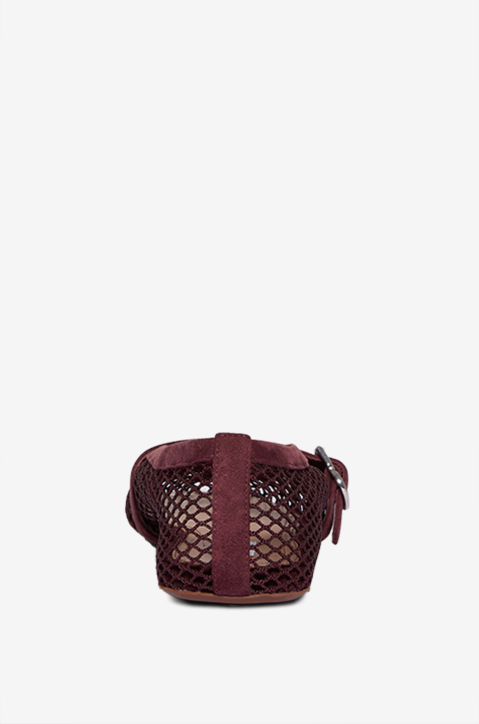 ALAÏA Ballerines en résille et daim à bride Femme ROUGE FONCÉ 4