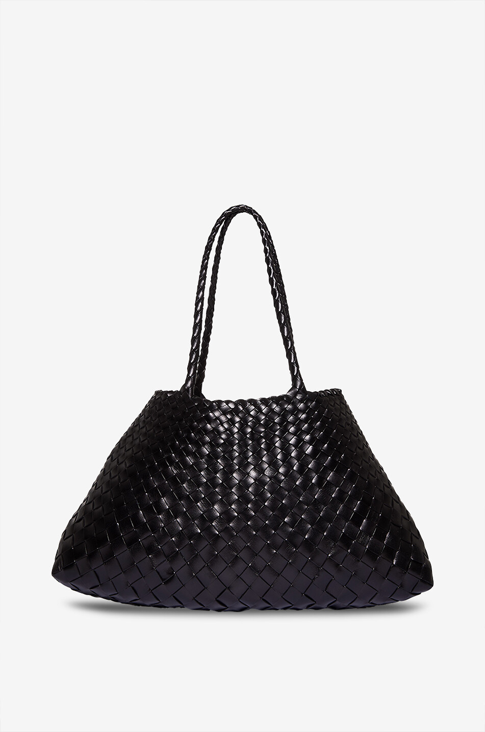 DRAGON Santa Croce large woven leather handbag Women BLACK 1