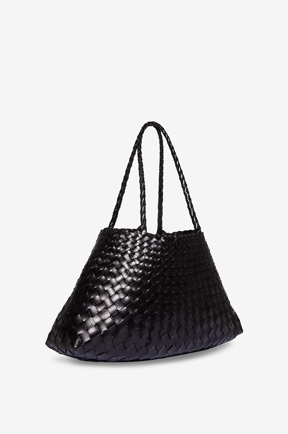 DRAGON Santa Croce large woven leather handbag Women BLACK 2