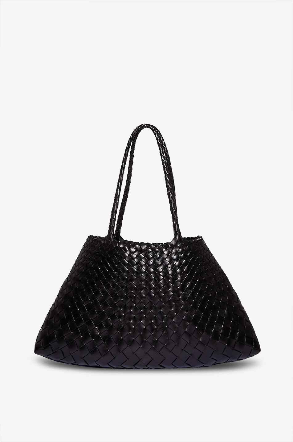 DRAGON Santa Croce large woven leather handbag Women BLACK 3