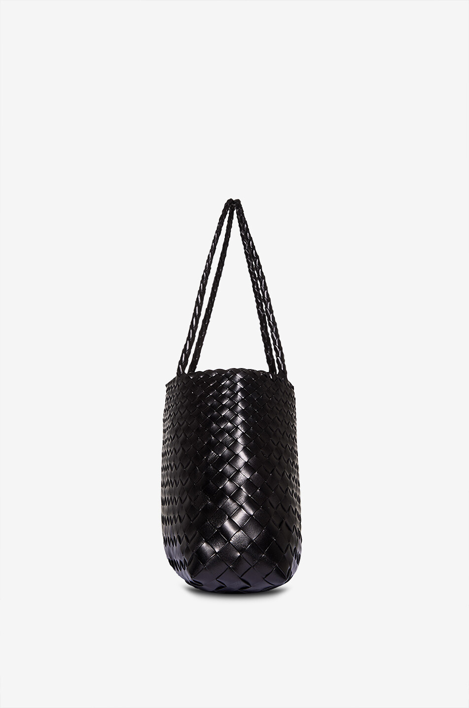 DRAGON Santa Croce large woven leather handbag Women BLACK 4