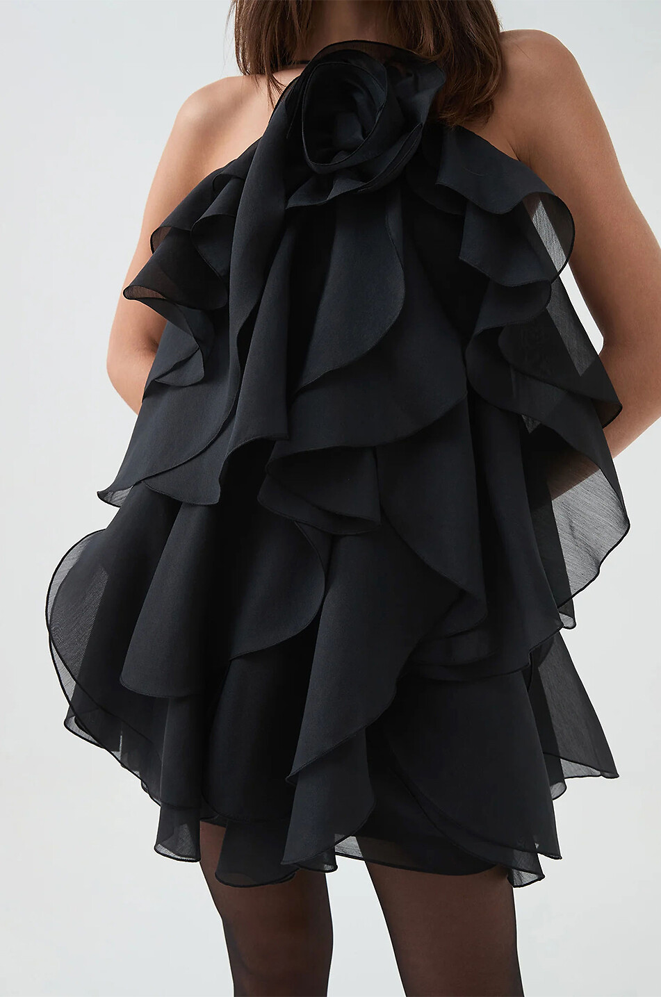 Mini-Neckholder-Rüschenkleid Pandorea