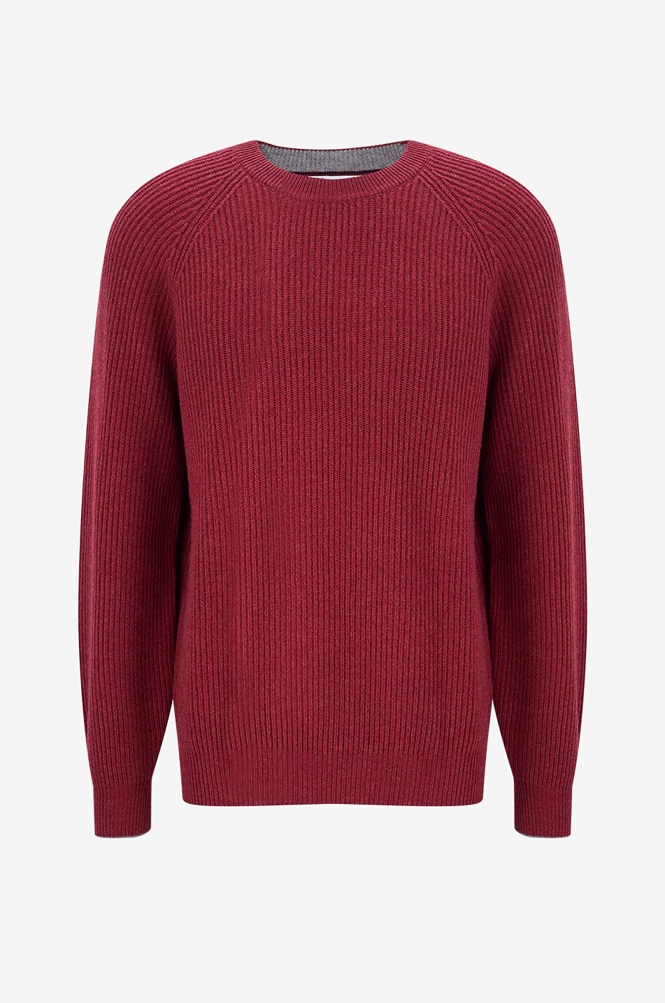 BRUNELLO CUCINELLI Rib knit cashmere raglan sleeve jmper Men RED 1