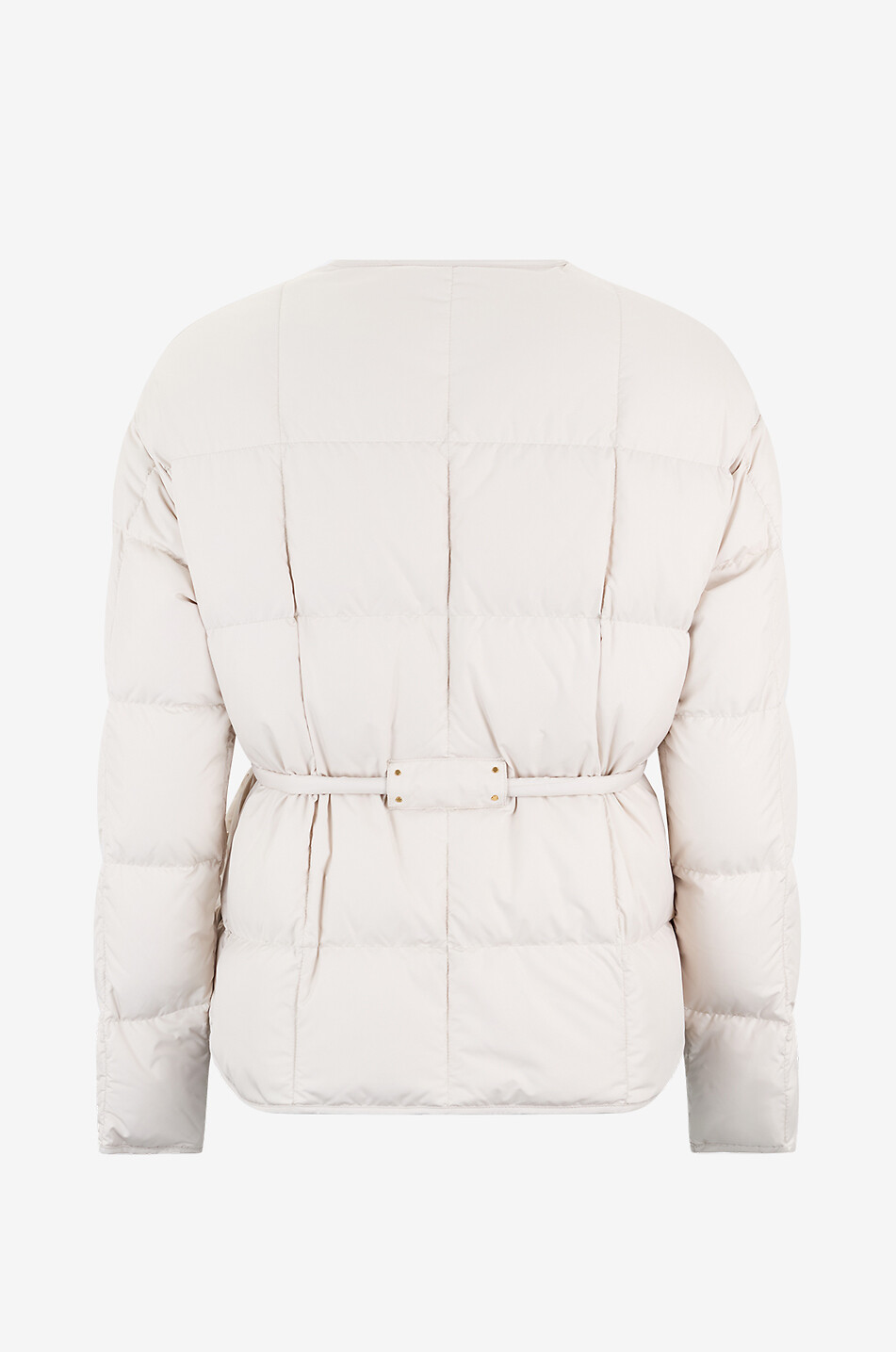 MONCLER Kurze Boxy-Daunenjacke mit Gürtel Caramagne Damen CREMEFARBEN 2