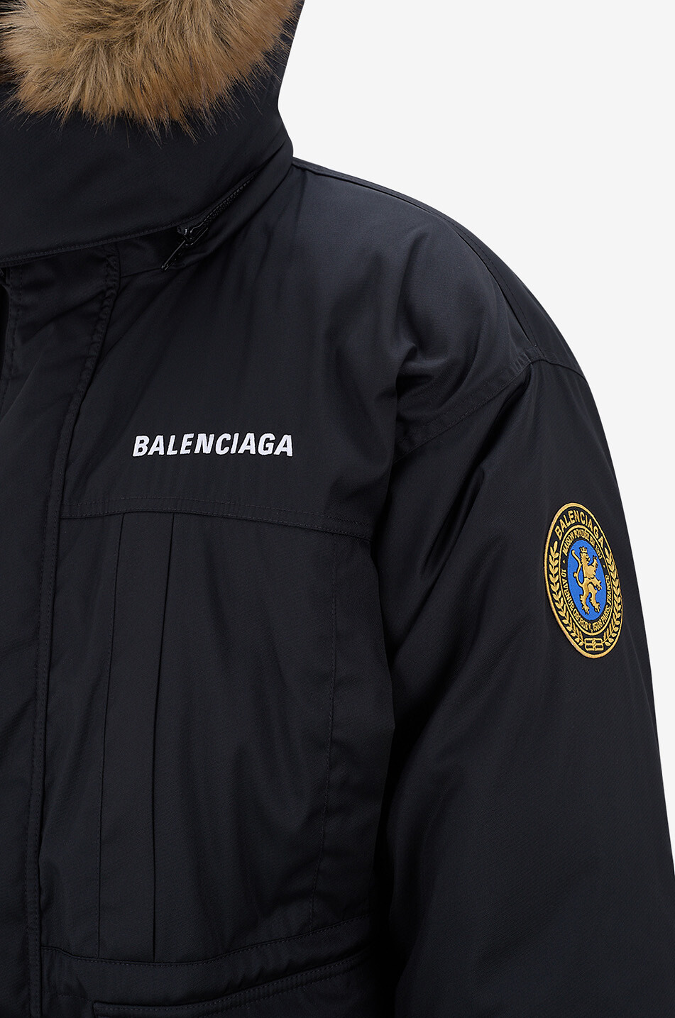 BALENCIAGA Parka réversible chaude en gabardine technique Uniform Homme NOIR 5