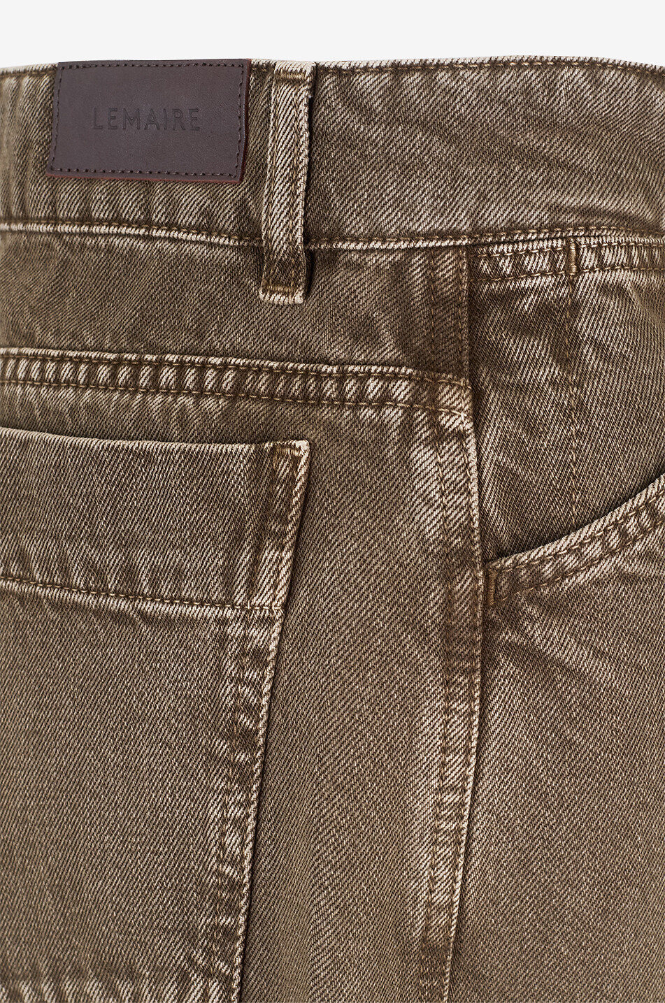 LEMAIRE High Waisted Curved Moss Green faded jeans Women KHAKI 3