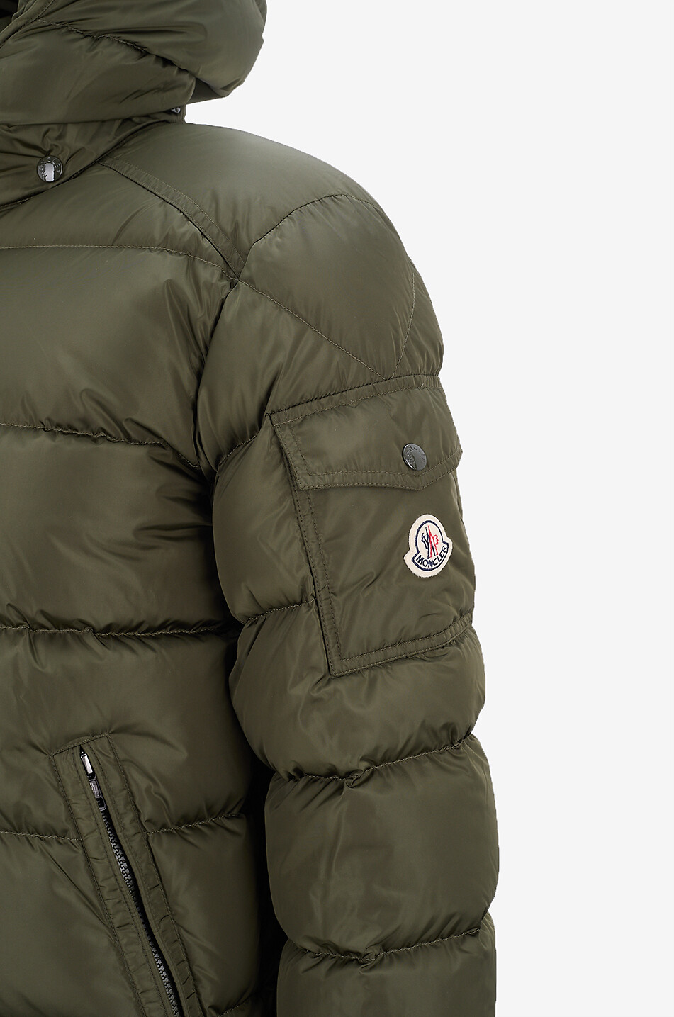 MONCLER Kurze Daunenjacke mit abnehmbarer Kapuze Moncler Maya Herren KHAKI 3