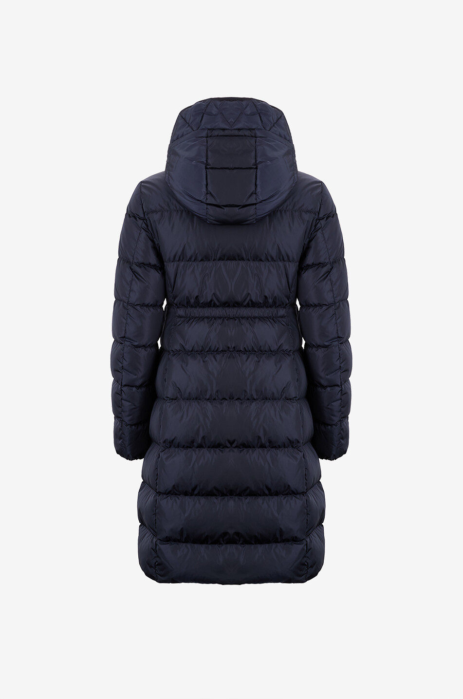 MONCLER Avocette long cinched hooded down jacket Women DARK BLUE 2