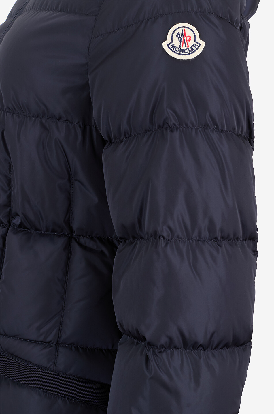 MONCLER Avocette long cinched hooded down jacket Women DARK BLUE 3