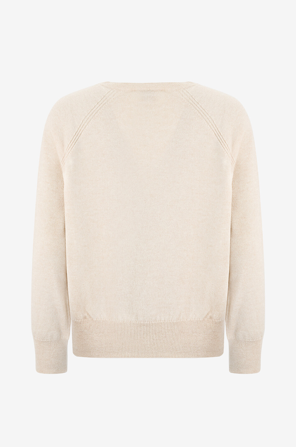 MONCLER Pull à col rond et manches raglan en cachemire fin Femme BEIGE 2