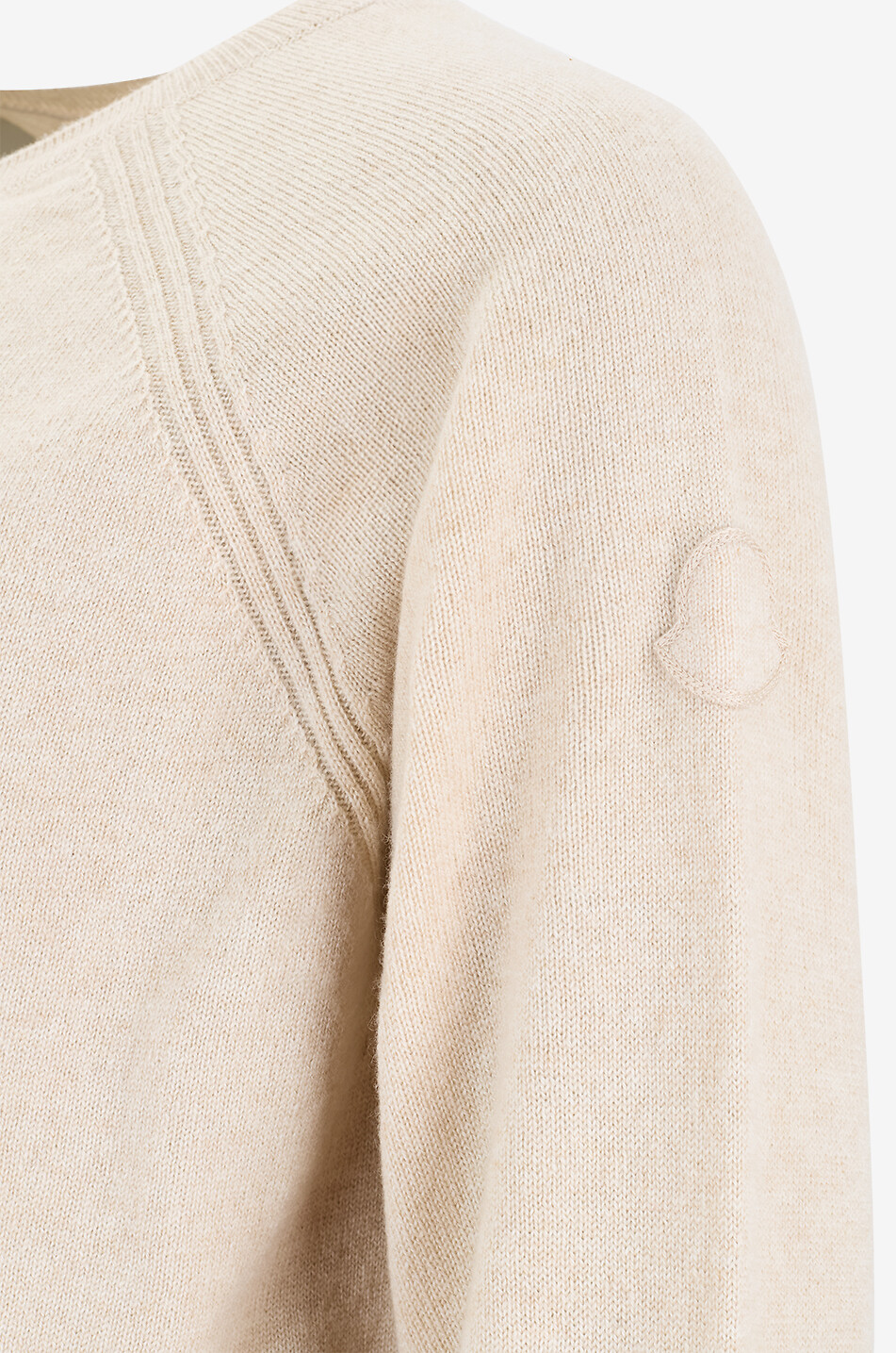 MONCLER Pull à col rond et manches raglan en cachemire fin Femme BEIGE 3