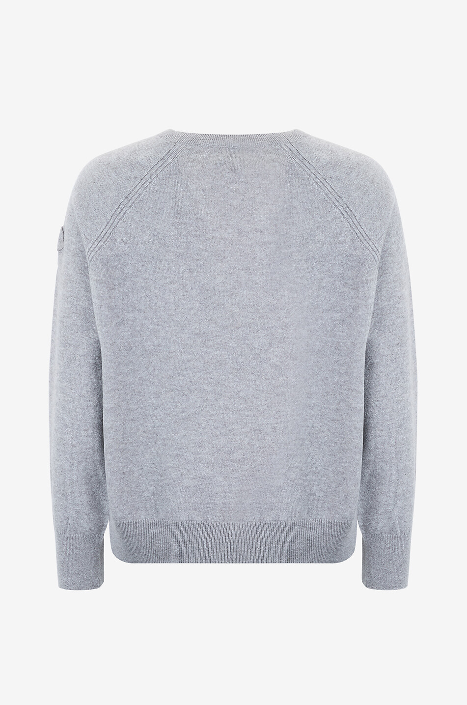MONCLER Pull à col rond et manches raglan en cachemire fin Femme GRIS 2