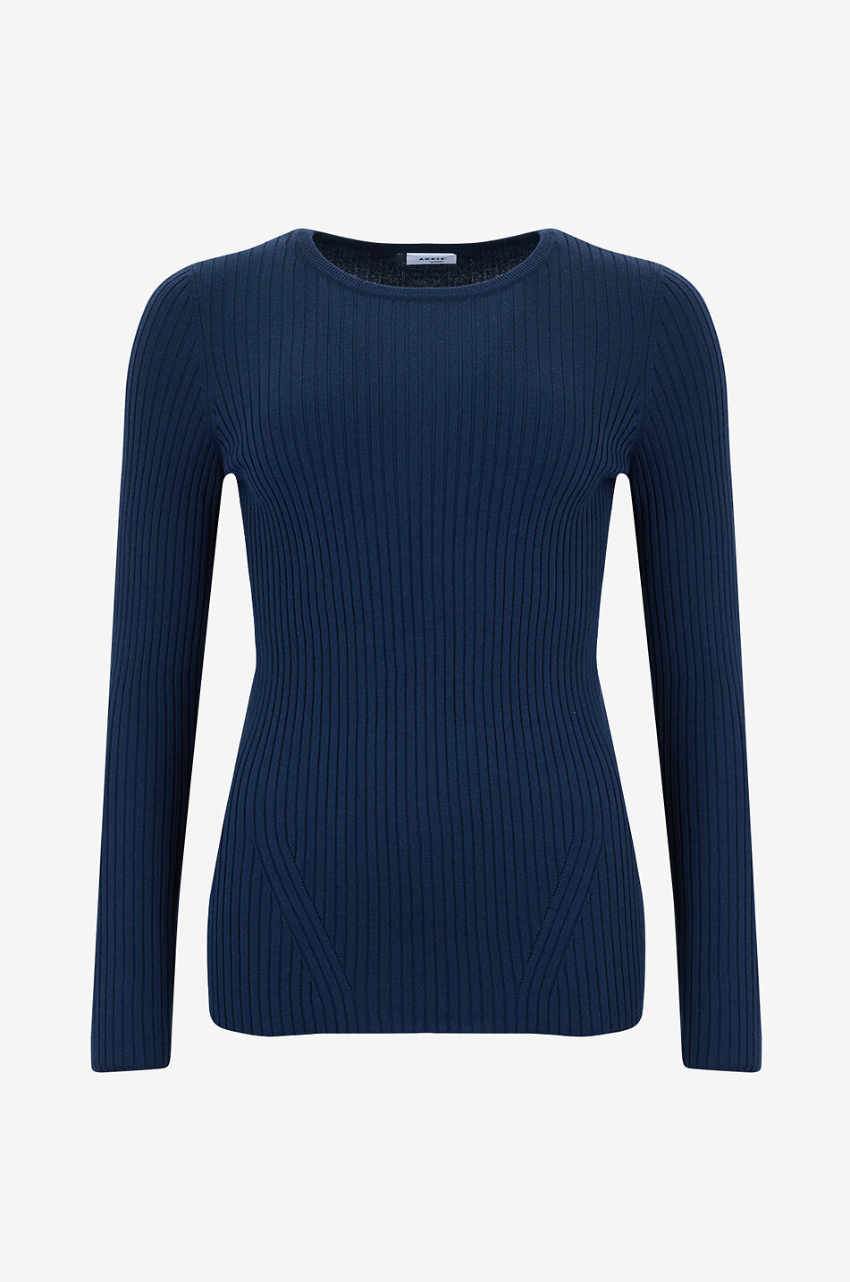 Pull ajusté à col rond en laine fine