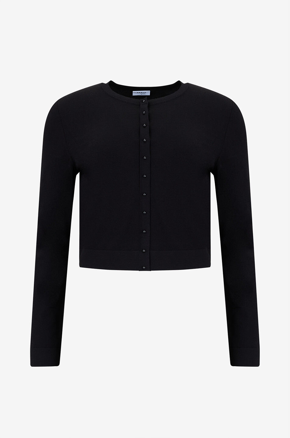 AKRIS PUNTO Jersey-Rundhals-Cardigan mit Perlenknöpfen Damen SCHWARZ 1