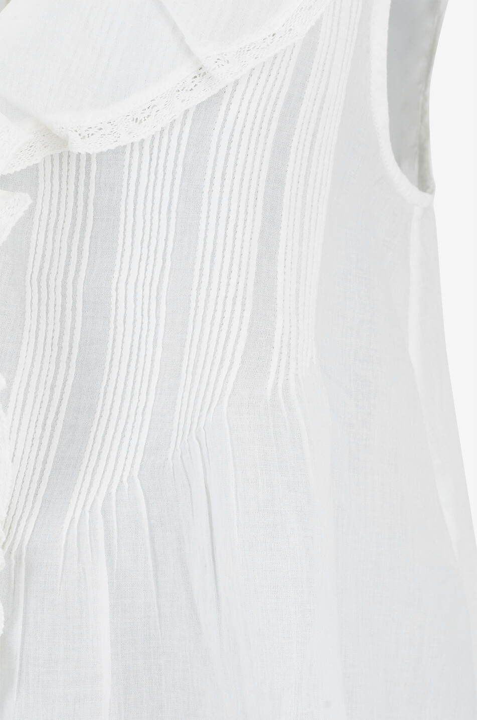 DÔEN Top sans manches en voile de coton à volants Hilda Femme BLANC 3