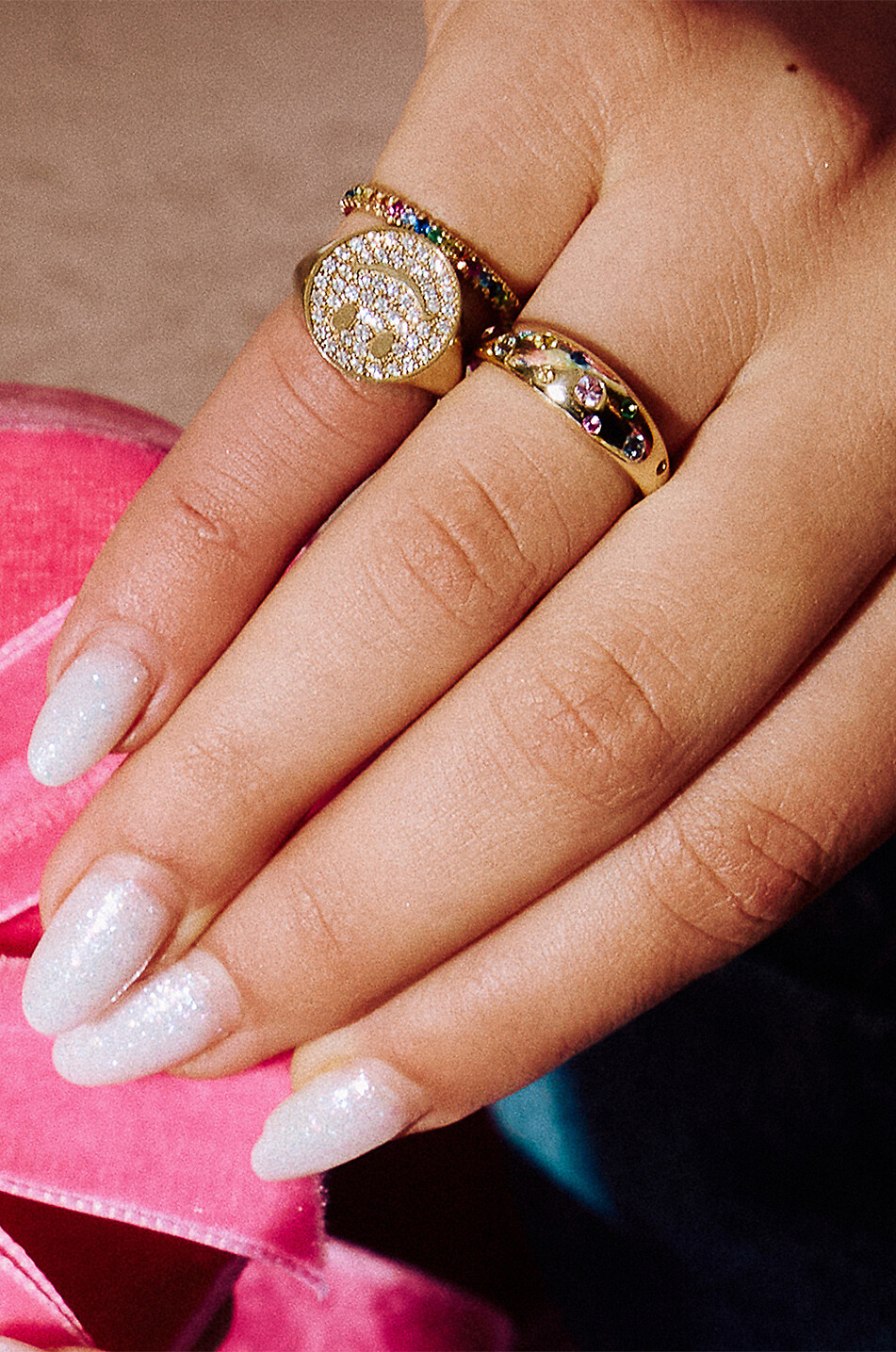ROXANNE FIRST Rainbow Sprinkle yellow gold and multicolour sapphire ring Women GOLDEN 2