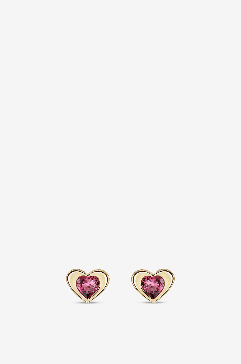 Total Heart yellow gold and tourmaline stud earrings
