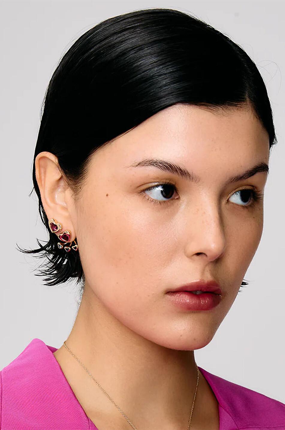 ROXANNE FIRST Total Heart yellow gold and tourmaline stud earrings Women GOLDEN 3