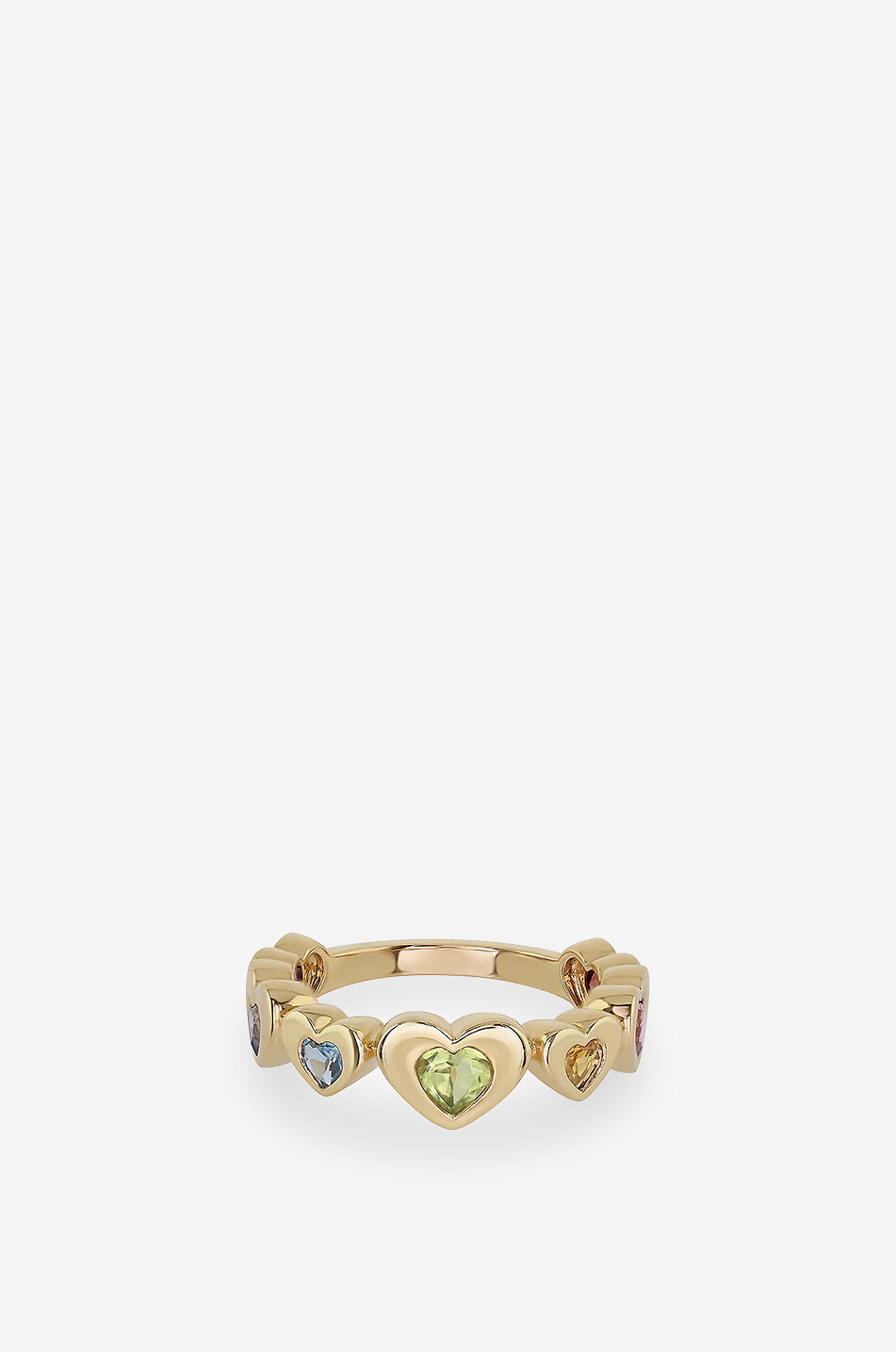 ROXANNE FIRST Bague en or jaune et pierres Mini Heart Stack Femme DORE 1
