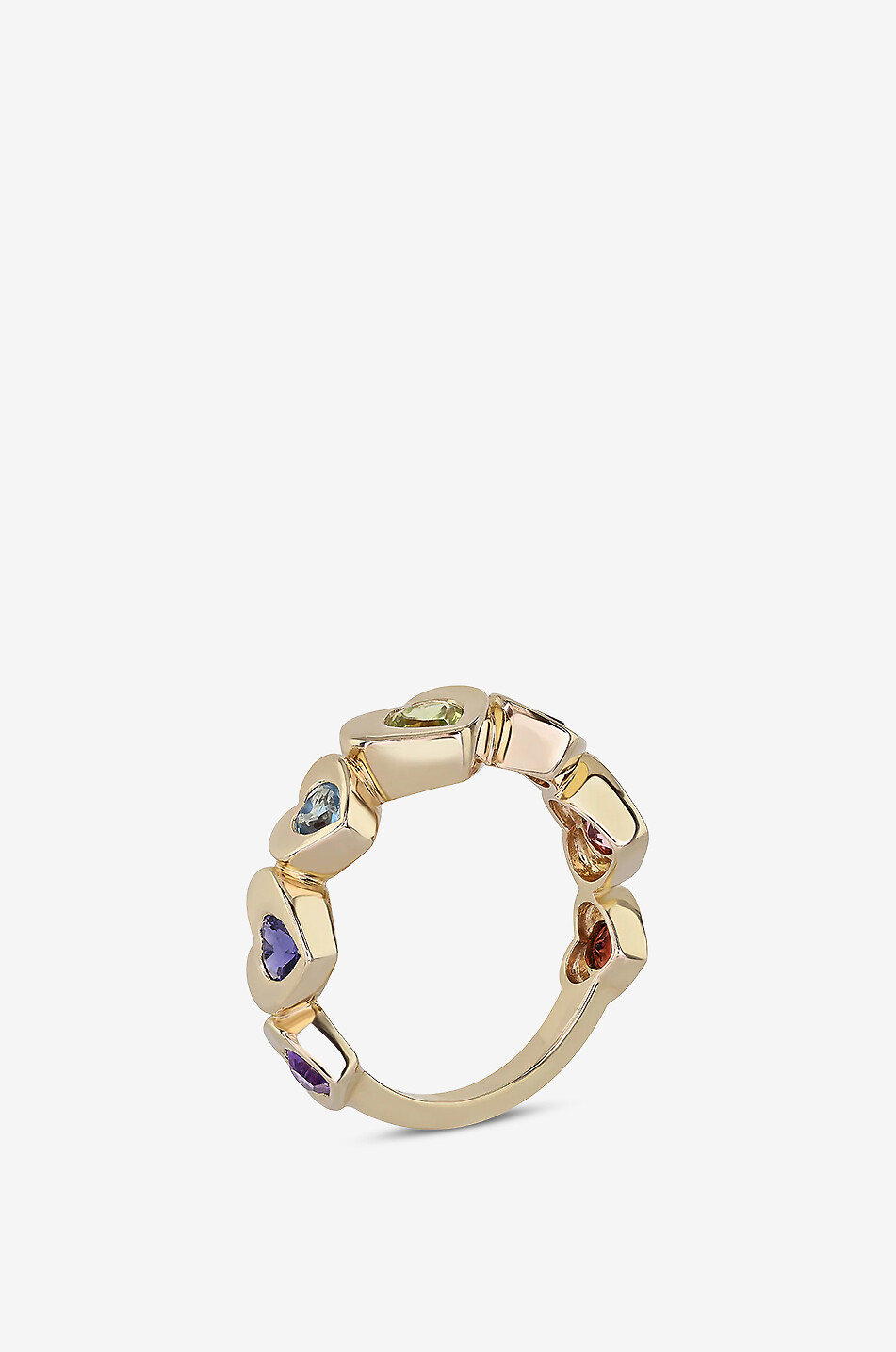 ROXANNE FIRST Bague en or jaune et pierres Mini Heart Stack Femme DORE 2