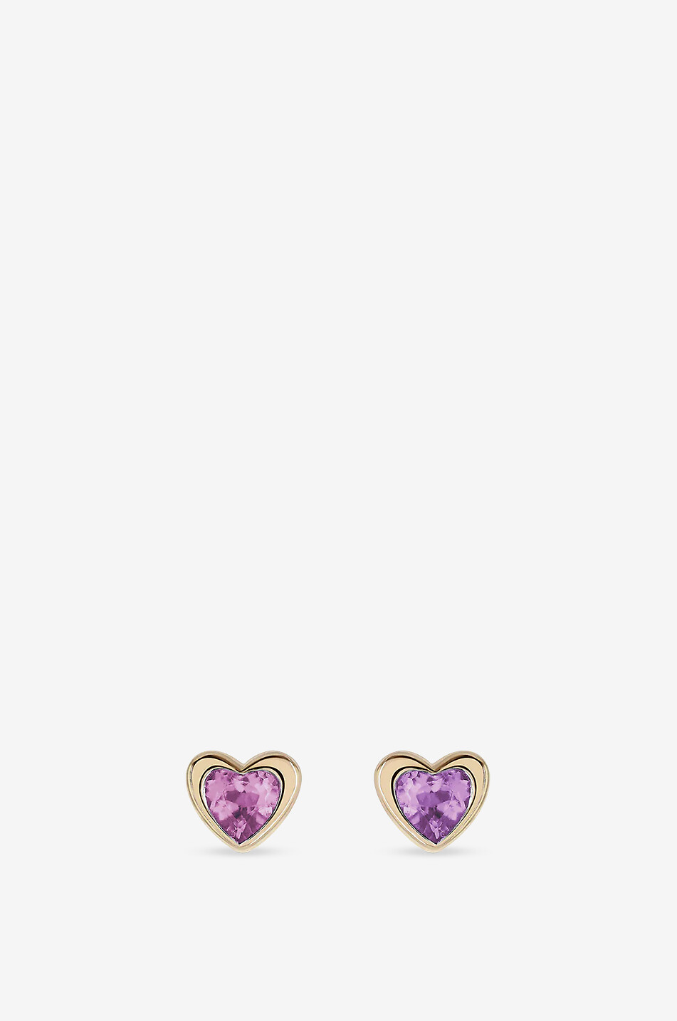 Clous d'oreilles en or jaune et saphir Mini Heart