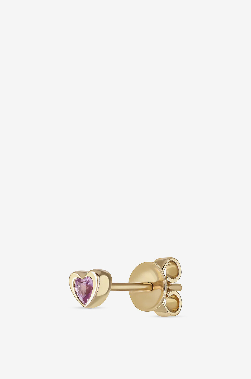 ROXANNE FIRST Clous d'oreilles en or jaune et saphir Mini Heart Femme VIOLET 2