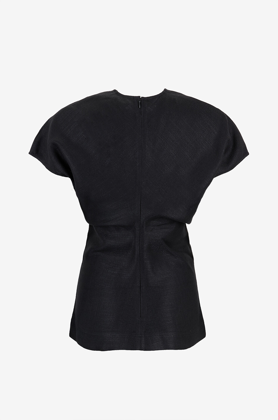 TOTEME Top manches à courtes à taille souple en toile Femme NOIR 2
