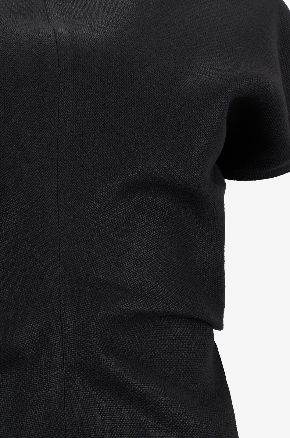 TOTEME Top manches à courtes à taille souple en toile Femme NOIR 3