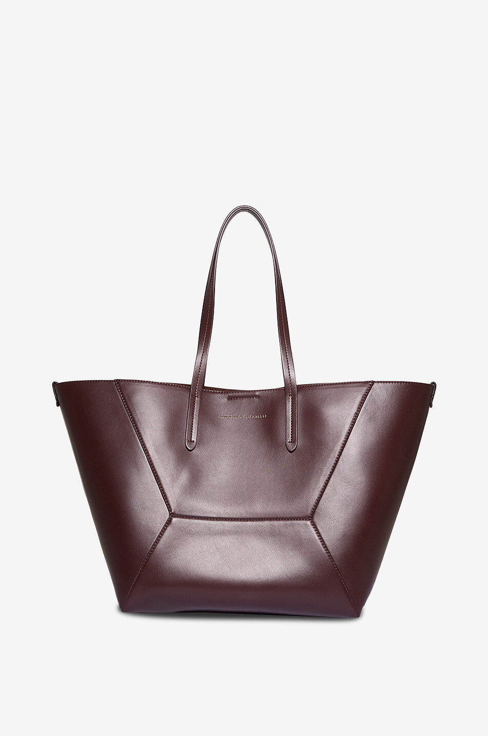 BRUNELLO CUCINELLI BC Duo smooth calfskin leather tote bag Women DARK RED 1