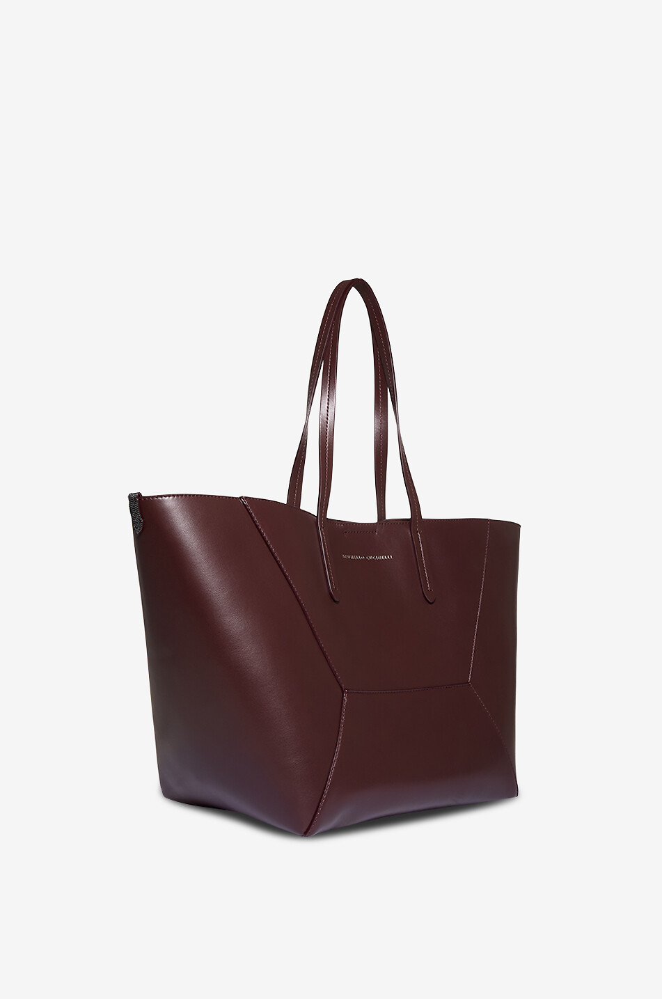 BRUNELLO CUCINELLI BC Duo smooth calfskin leather tote bag Women DARK RED 2