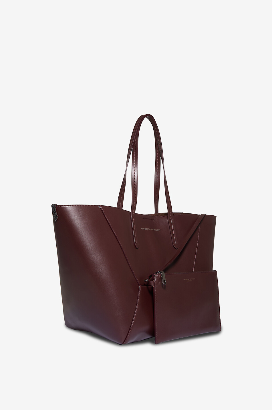 BRUNELLO CUCINELLI BC Duo smooth calfskin leather tote bag Women DARK RED 5
