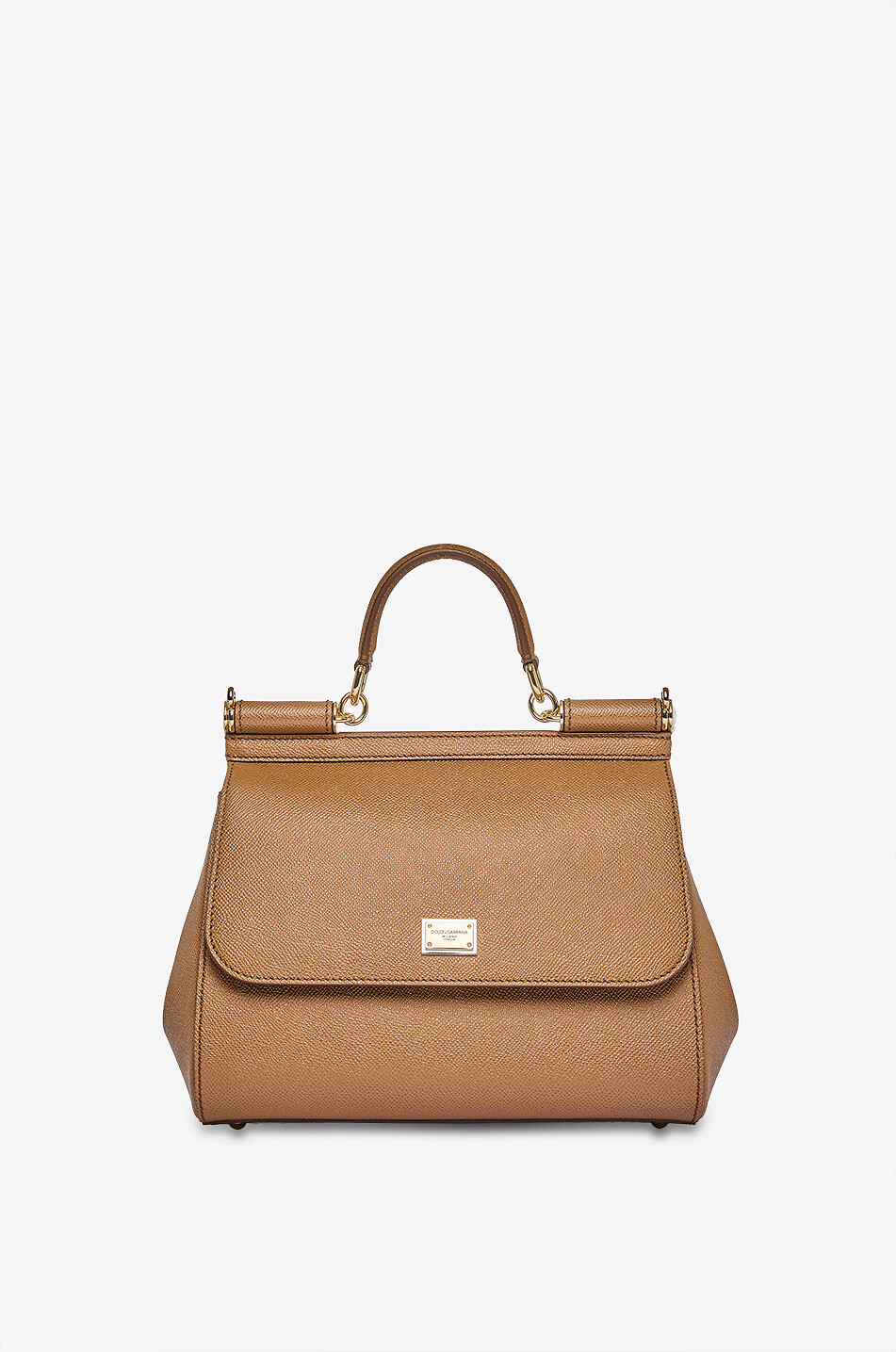 DOLCE & GABBANA Handtasche aus Dauphine-Leder Large Sicily Damen [akeneo-beigefonce] 1