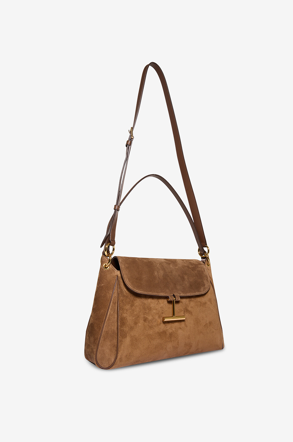 TOM FORD Tara Medium suede shoulder bag Women BROWN 5