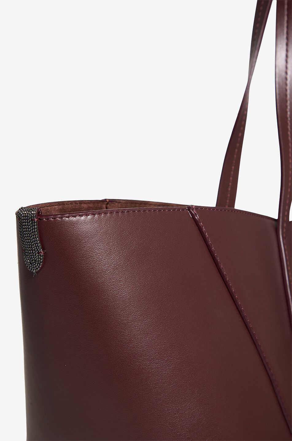 BRUNELLO CUCINELLI BC Duo smooth calfskin leather tote bag Women DARK RED 6