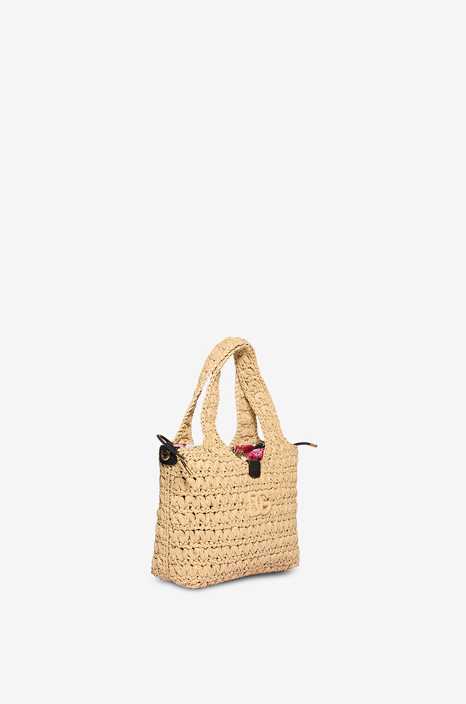 DG mini crochet raffia tote bag DOLCE GABBANA BEIGE Bongénie