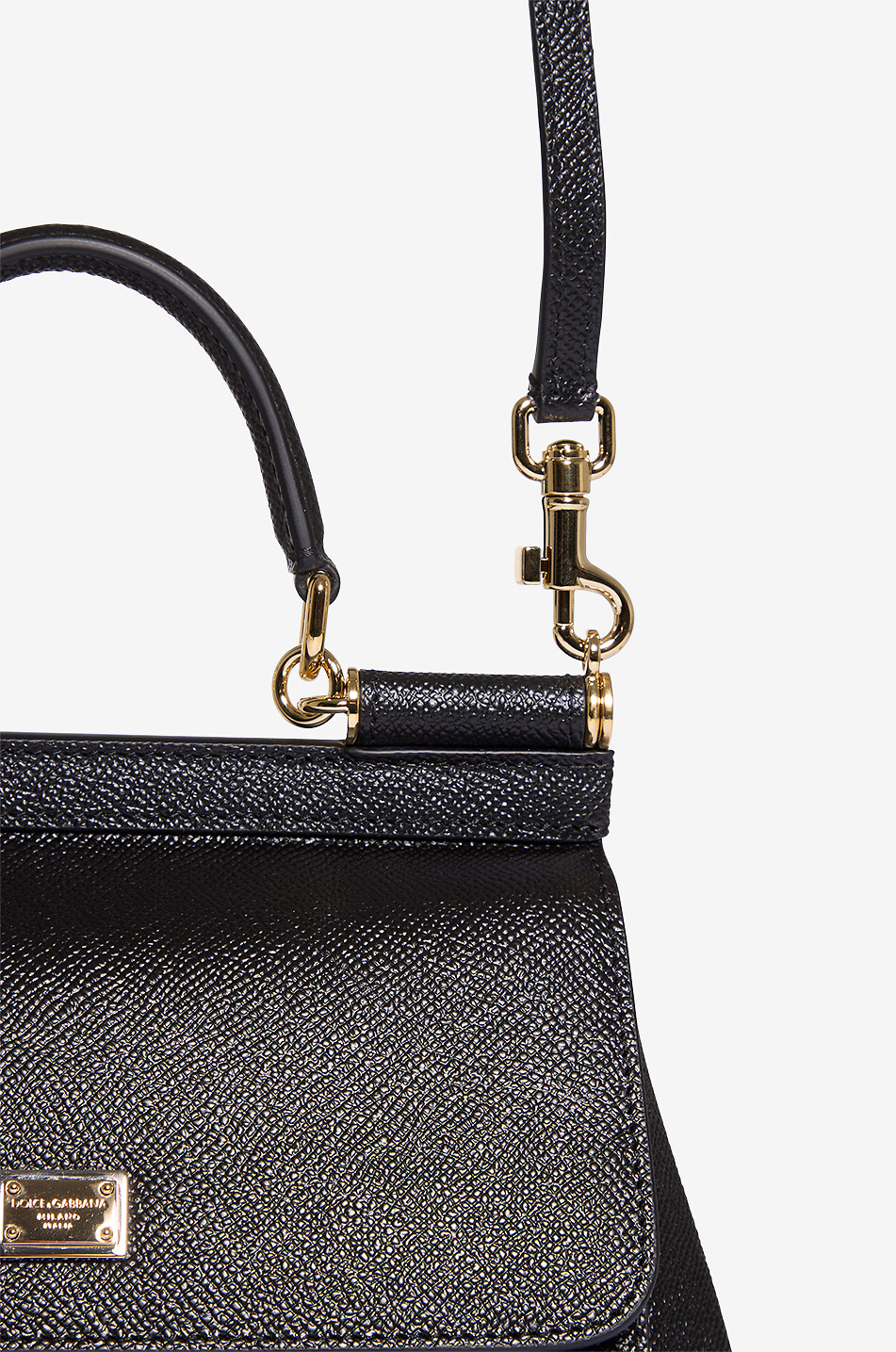 DOLCE & GABBANA Handtasche aus Dauphine-Leder Medium Sicily Damen SCHWARZ 6