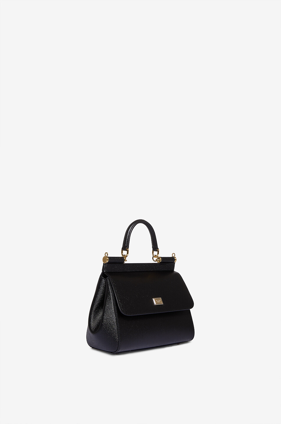 DOLCE & GABBANA Handtasche aus Dauphine-Leder Medium Sicily Damen SCHWARZ 2